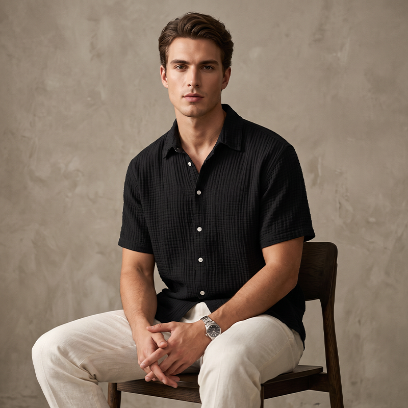 ☀️New Arrival✨🌿 Lightweight Cotton Shirt– Breathable Relaxed Fit For Effortless Holiday Style✨