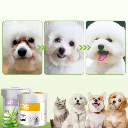 🥳2026 TOP-ANGEBOT🥳💞ÜBER 50.000 MAL VERKAUFT!🐾🌿 50% RABATT! Natürliche pflanzliche Feuchttücher für Haustiere – Aloe Vera & Glycerin, pH-neutral. Entfernt sanft Tränenflecken & Ohrenschmalz. Sicher für den täglichen Gebrauch! 🧻✨