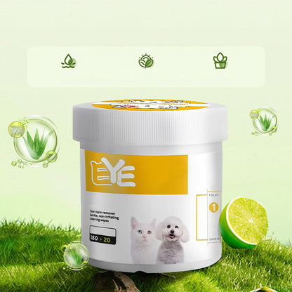 🥳2026 TOP-ANGEBOT🥳💞ÜBER 50.000 MAL VERKAUFT!🐾🌿 50% RABATT! Natürliche pflanzliche Feuchttücher für Haustiere – Aloe Vera & Glycerin, pH-neutral. Entfernt sanft Tränenflecken & Ohrenschmalz. Sicher für den täglichen Gebrauch! 🧻✨