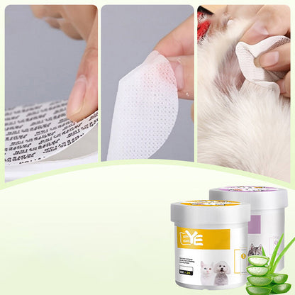 🥳2026 TOP-ANGEBOT🥳💞ÜBER 50.000 MAL VERKAUFT!🐾🌿 50% RABATT! Natürliche pflanzliche Feuchttücher für Haustiere – Aloe Vera & Glycerin, pH-neutral. Entfernt sanft Tränenflecken & Ohrenschmalz. Sicher für den täglichen Gebrauch! 🧻✨