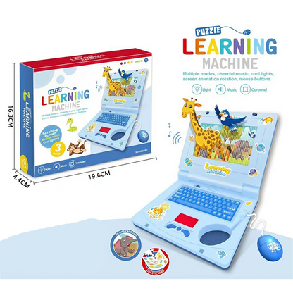 🔥 Interactive Simulation Toy Laptop – Pretend Play Computer with A-Z Keyboard & 1-10 Number Keys, 55+ Songs Lights Sounds, 5 Learning Modes (ABC/Numbers/Music/Games/Messages), Foldable with Handle