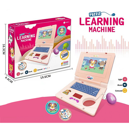 🔥 Interactive Simulation Toy Laptop – Pretend Play Computer with A-Z Keyboard & 1-10 Number Keys, 55+ Songs Lights Sounds, 5 Learning Modes (ABC/Numbers/Music/Games/Messages), Foldable with Handle