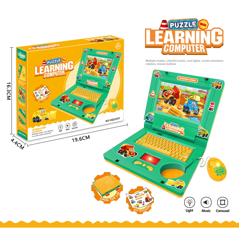 🔥 Interactive Simulation Toy Laptop – Pretend Play Computer with A-Z Keyboard & 1-10 Number Keys, 55+ Songs Lights Sounds, 5 Learning Modes (ABC/Numbers/Music/Games/Messages), Foldable with Handle