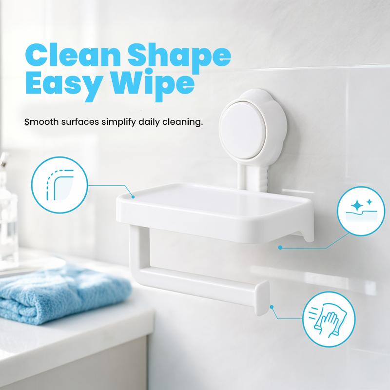 🚽Suction Cup Paper Roll Holder – Easy Install With Handy Storage Tray ✨