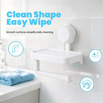 🚽Suction Cup Paper Roll Holder – Easy Install With Handy Storage Tray ✨