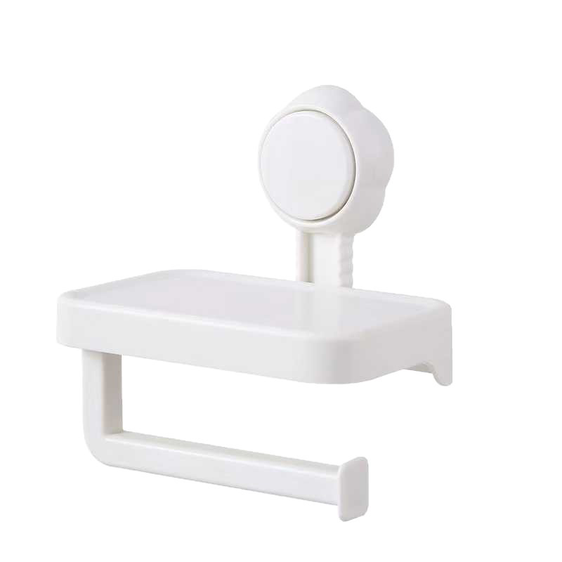🚽Suction Cup Paper Roll Holder – Easy Install With Handy Storage Tray ✨
