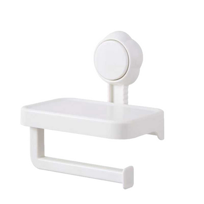 🚽Suction Cup Paper Roll Holder – Easy Install With Handy Storage Tray ✨