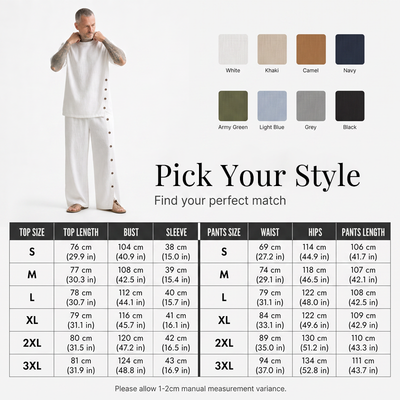 🌿 Men's Casual Linen Shirt & Pants 2-Piece Set🎉BIG SALE-50% OFF