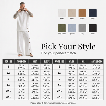 🌿 Men's Casual Linen Shirt & Pants 2-Piece Set🎉BIG SALE-50% OFF