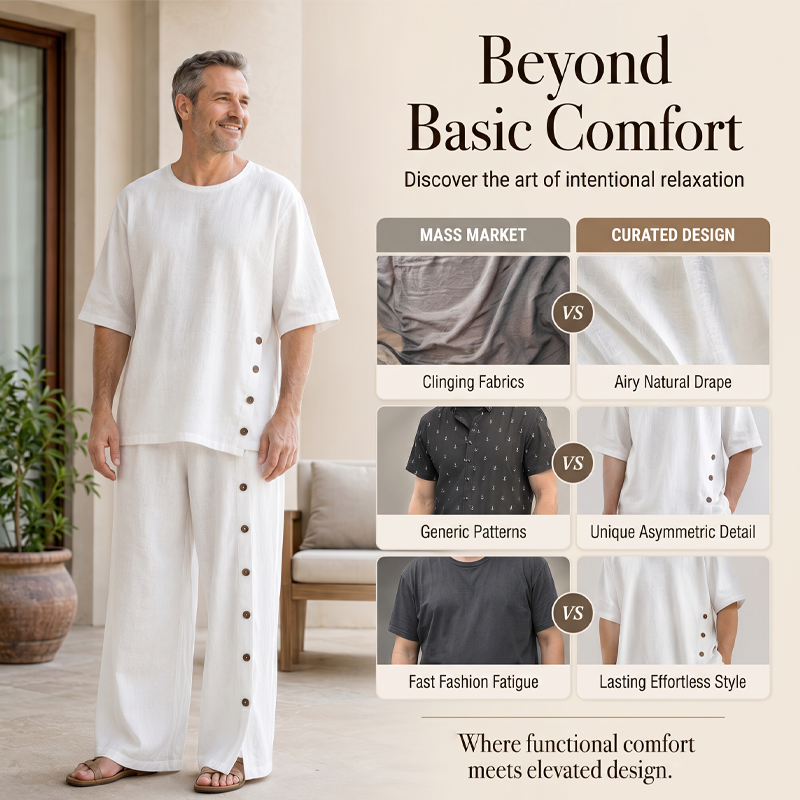 🌿 Men's Casual Linen Shirt & Pants 2-Piece Set🎉BIG SALE-50% OFF