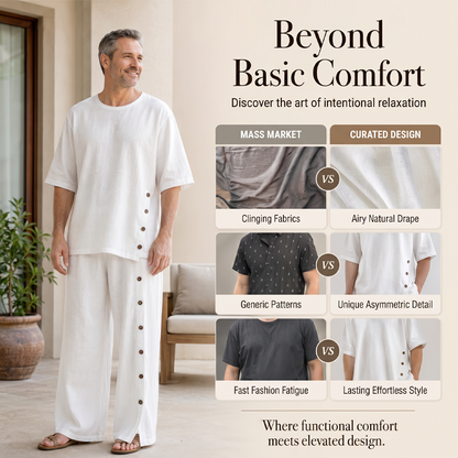 🌿 Men's Casual Linen Shirt & Pants 2-Piece Set🎉BIG SALE-50% OFF