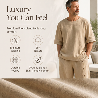 🌿 Men's Casual Linen Shirt & Pants 2-Piece Set🎉BIG SALE-50% OFF