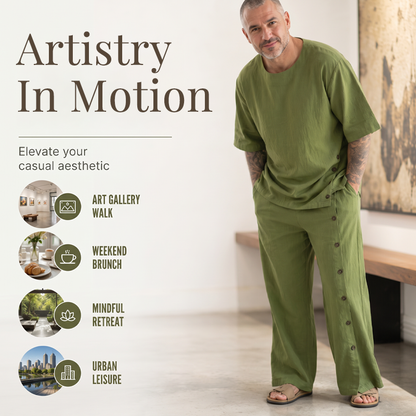 🌿 Men's Casual Linen Shirt & Pants 2-Piece Set🎉BIG SALE-50% OFF