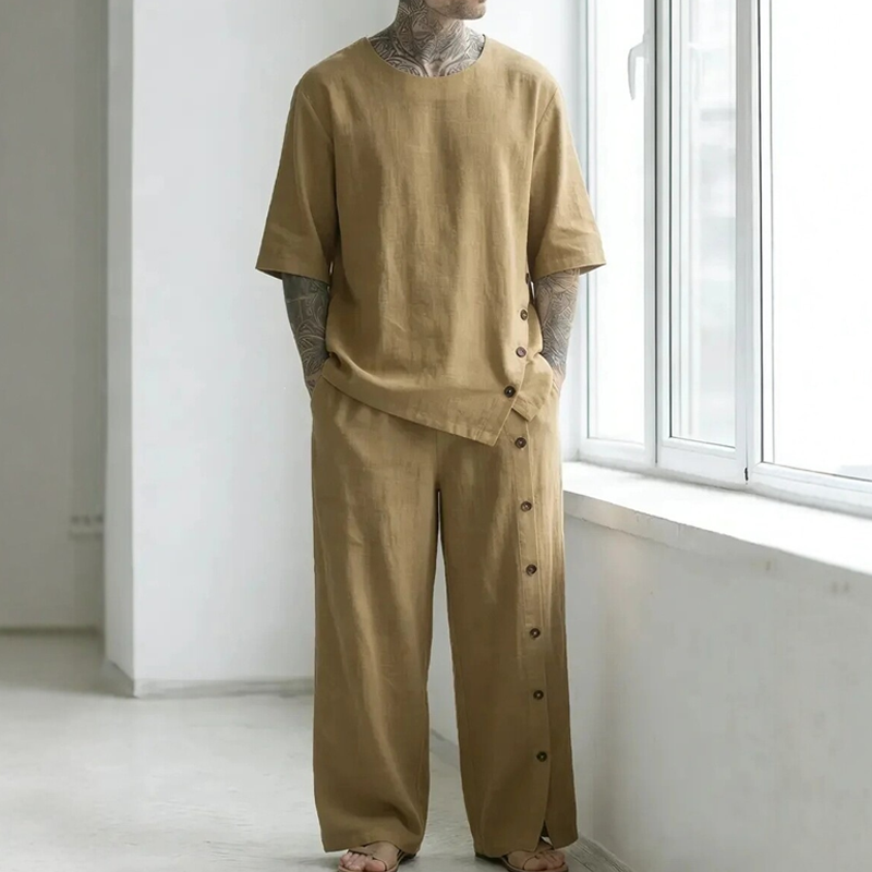 🌿 Men's Casual Linen Shirt & Pants 2-Piece Set🎉BIG SALE-50% OFF