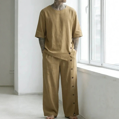 🌿 Men's Casual Linen Shirt & Pants 2-Piece Set🎉BIG SALE-50% OFF