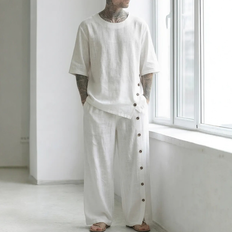 🌿 Men's Casual Linen Shirt & Pants 2-Piece Set🎉BIG SALE-50% OFF