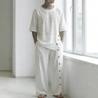 🌿 Men's Casual Linen Shirt & Pants 2-Piece Set🎉BIG SALE-50% OFF