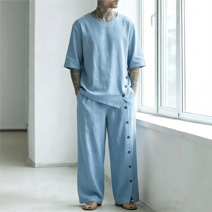 🌿 Men's Casual Linen Shirt & Pants 2-Piece Set🎉BIG SALE-50% OFF