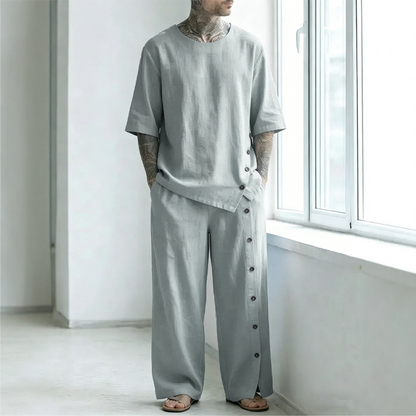 🌿 Men's Casual Linen Shirt & Pants 2-Piece Set🎉BIG SALE-50% OFF