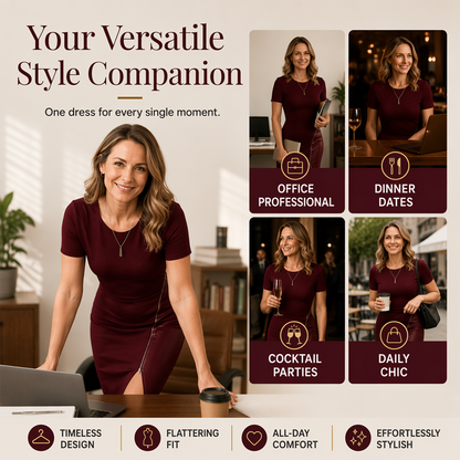 ✨ Damen-Patchwork-Kleid aus Kunstleder – Eleganter Chic trifft mühelosen Stil 🖤