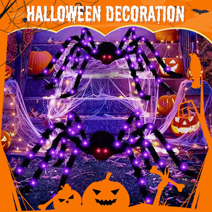 🕷️Hairy Spider with Large Web Halloween Outdoor Decoration - Turn Your Garden Into A Haunted Scene In Minutes 👻