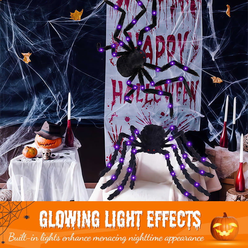 🕷️Hairy Spider with Large Web Halloween Outdoor Decoration - Turn Your Garden Into A Haunted Scene In Minutes 👻