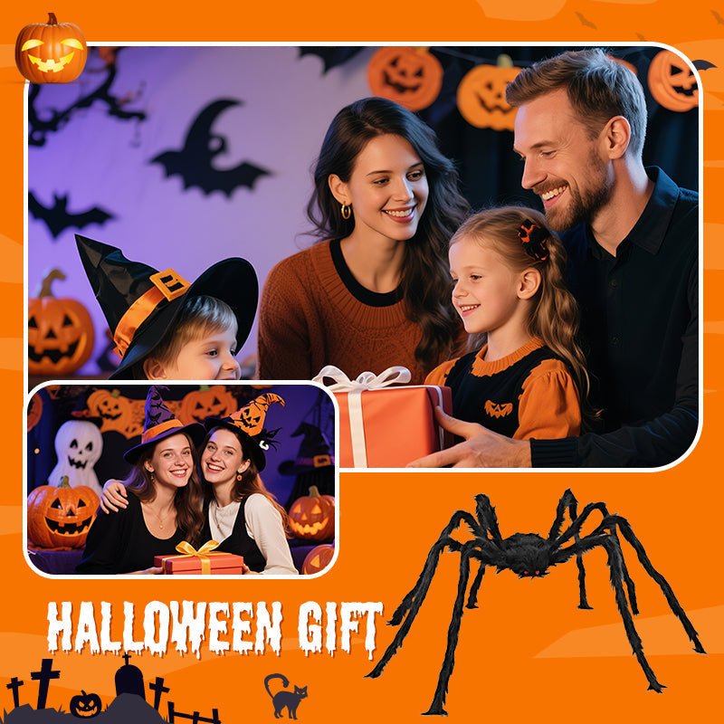 🕷️Hairy Spider with Large Web Halloween Outdoor Decoration - Turn Your Garden Into A Haunted Scene In Minutes 👻