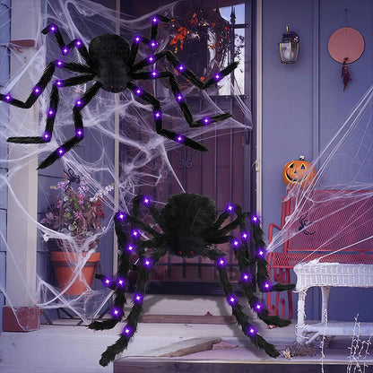 🕷️Hairy Spider with Large Web Halloween Outdoor Decoration - Turn Your Garden Into A Haunted Scene In Minutes 👻