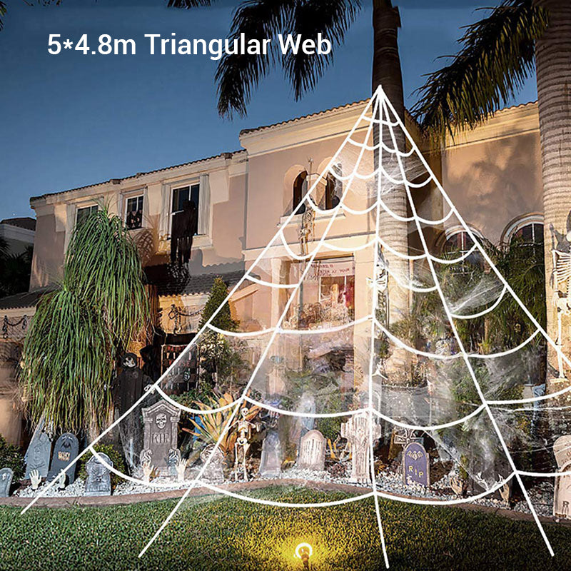 🕷️Hairy Spider with Large Web Halloween Outdoor Decoration - Turn Your Garden Into A Haunted Scene In Minutes 👻
