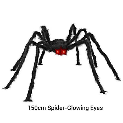 🕷️Hairy Spider with Large Web Halloween Outdoor Decoration - Turn Your Garden Into A Haunted Scene In Minutes 👻