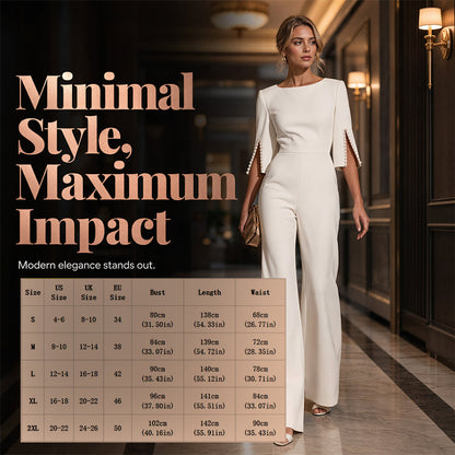 ✨ 50% Off! 💎 Elegant, Fitted Jumpsuit Adorned With Pearls, Instantly Transforming Your Everyday Look Into A Party Outfit👗