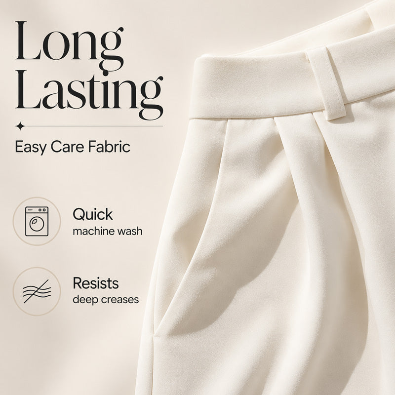 New Arrival✨👖 Flowing High-Waist Trousers in Soft Hues – Effortless Elegance from Office to City Outings