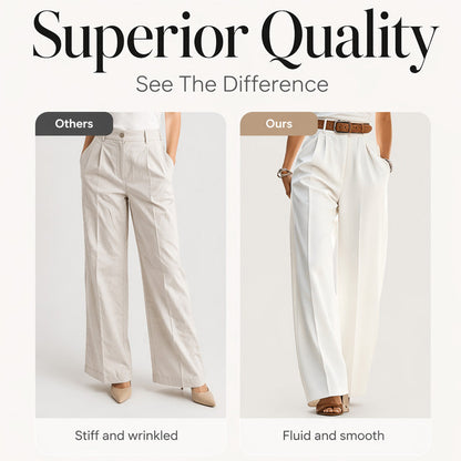 New Arrival✨👖 Flowing High-Waist Trousers in Soft Hues – Effortless Elegance from Office to City Outings