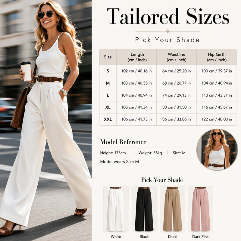 New Arrival✨👖 Flowing High-Waist Trousers in Soft Hues – Effortless Elegance from Office to City Outings