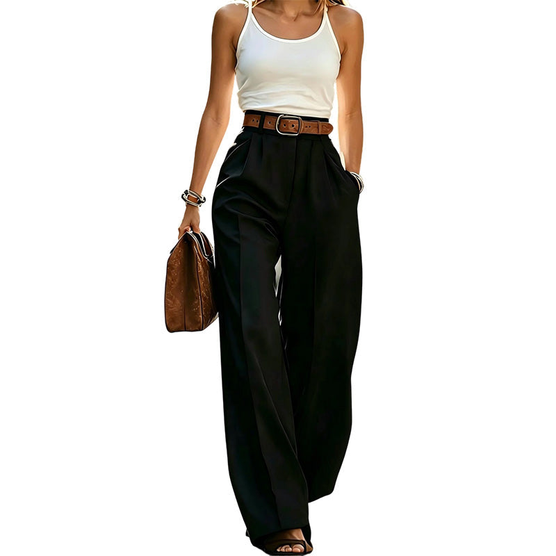 New Arrival✨👖 Flowing High-Waist Trousers in Soft Hues – Effortless Elegance from Office to City Outings
