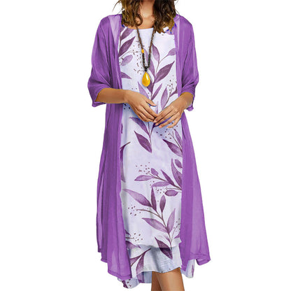 🌸Flattering Floral Dress Set – Elegant Sheer Cardigan & Flattering Summer Style ✨
