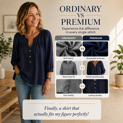 ✨ Women's 3/4 Sleeve Loose Fit Tunics Top – Flattering Loose Fit For Effortless Everyday Style 🌸