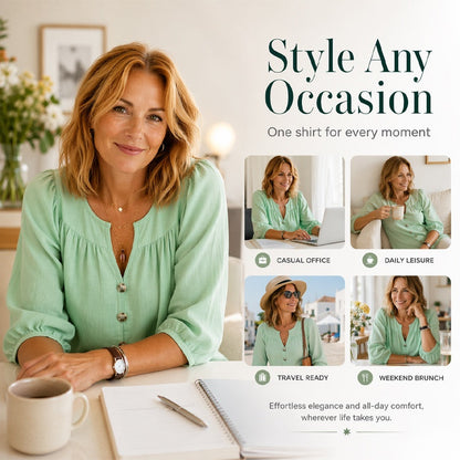 ✨ Women's 3/4 Sleeve Loose Fit Tunics Top – Flattering Loose Fit For Effortless Everyday Style 🌸