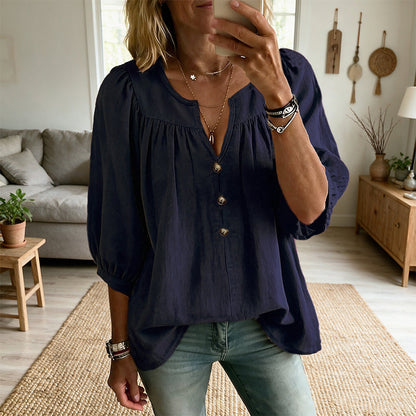 ✨ Women's 3/4 Sleeve Loose Fit Tunics Top – Flattering Loose Fit For Effortless Everyday Style 🌸