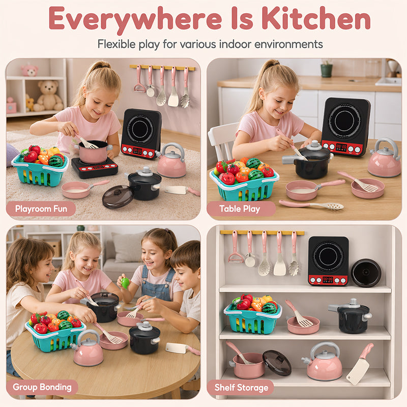 🔥 50% Off! 🏕️ Kids' Toy Kitchen—Create fun camping adventures and let children cook just like grown-ups ✨