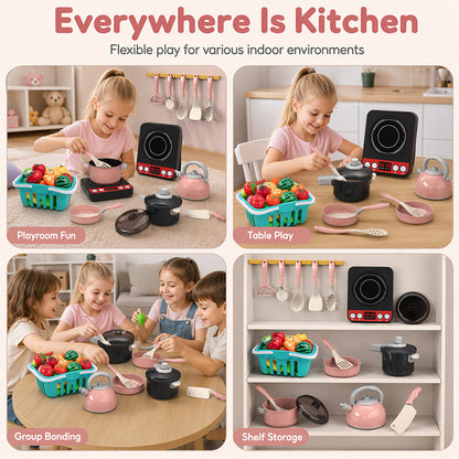 🔥 50% Off! 🏕️ Kids' Toy Kitchen—Create fun camping adventures and let children cook just like grown-ups ✨