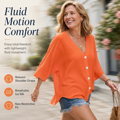 ⌛Limited-Time Offer-Women’s V-Neck Button Up Cardigan Casual Shirt – Lightweight Elegance For Effortless Everyday Style