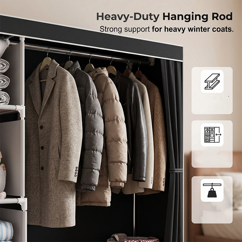 🏠Portable Wardrobe with 3 Drawers – Create A Clutter-Free Bedroom With Smart Storage Space