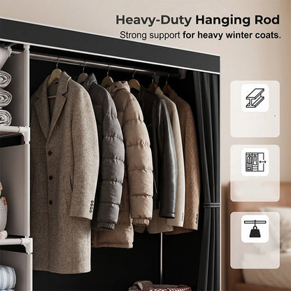 🏠Portable Wardrobe with 3 Drawers – Create A Clutter-Free Bedroom With Smart Storage Space