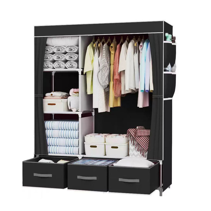 🏠Portable Wardrobe with 3 Drawers – Create A Clutter-Free Bedroom With Smart Storage Space