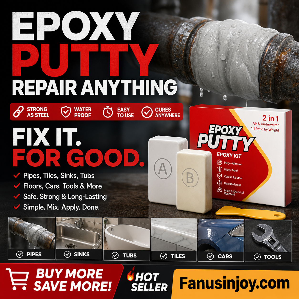 🏭Factory direct 50% off！🛠️All-purpose repair！🔥AB Epoxy Putty Stone Model Repair Clay