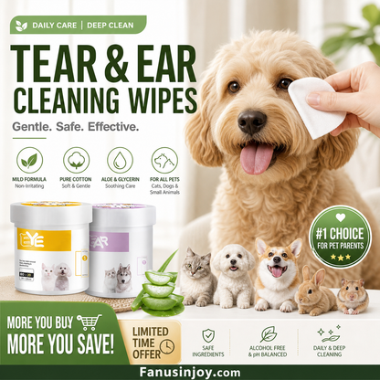 🥳2026 TOP-ANGEBOT🥳💞ÜBER 50.000 MAL VERKAUFT!🐾🌿 50% RABATT! Natürliche pflanzliche Feuchttücher für Haustiere – Aloe Vera & Glycerin, pH-neutral. Entfernt sanft Tränenflecken & Ohrenschmalz. Sicher für den täglichen Gebrauch! 🧻✨