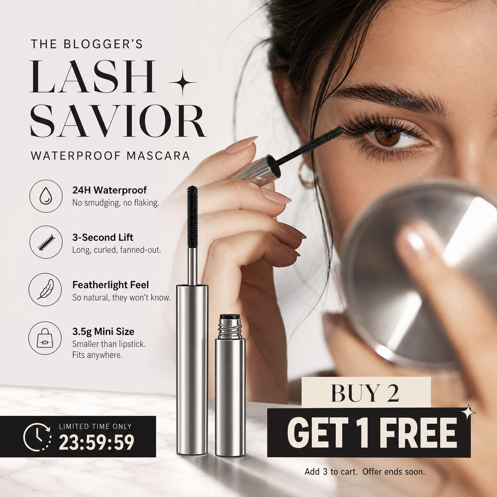 💐🔥Buy 1 Get 1 Free Price: Only £8.99!!💥💦 Waterproof Curling & Lengthening Mascara ✨