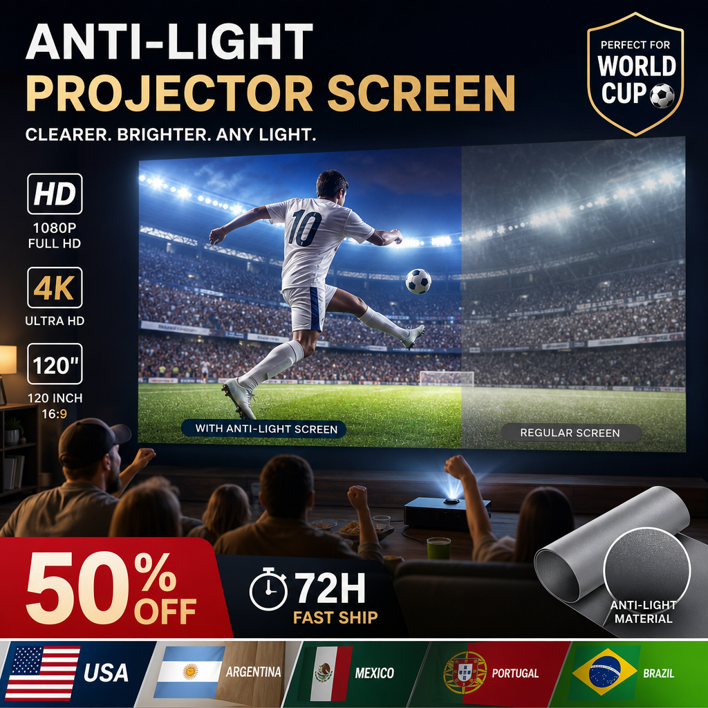 ⚽️⚽️World Cup Mega Sale - 50% OFF 🔥Backlit Projection Screen (16:9)🎥✨