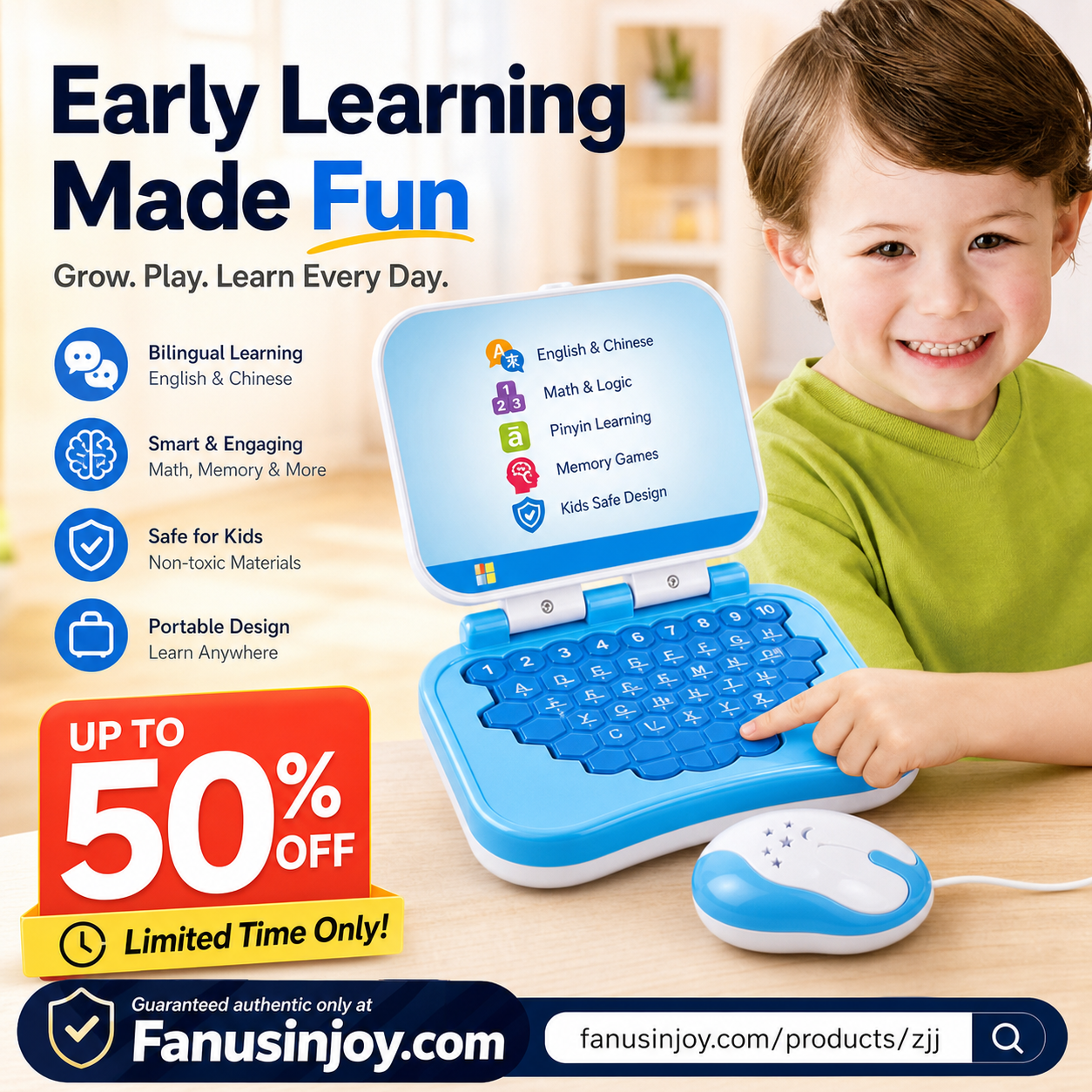 🔥Surprise 50% off！👦Toys that give kids a head start！Bilingual Learning Machine for Infants and Toddlers